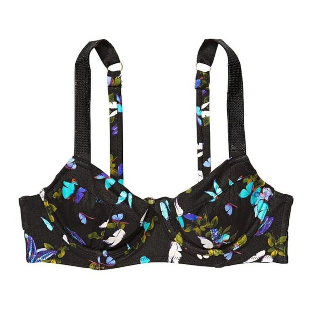 New! Victoria's Secret Electric Butterflies Shine Strap Bikini Top 4599